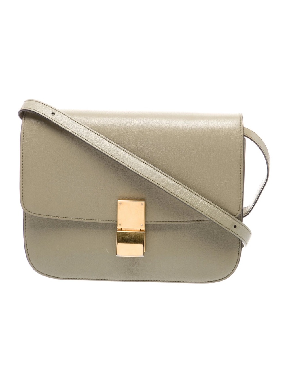 Celine Phoebe Philo Classic Medium Box Bag Green Goat Leather
